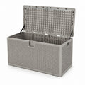 Coffre de jardin en polypropylène gris tressé rectangulaire 119 x 46 x 60 cm 320 L