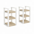 Lot de 2 tables de chevet à 3 étagères blanc et chêne clair en MDF 40 x 30 x 60 cm