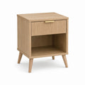 Table de chevet 1 tiroir avec niche ouverte chêne clair en MDF rectangulaire 45 x 40 x 60 cm