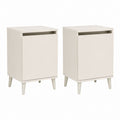 Lot de 2 tables de chevet blanches en MDF rectangulaires 40 x 35 x 60 cm avec tiroir