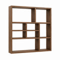 Bibliothèque étagère murale noyer en MDF rectangulaire 100 x 100 x 25 cm